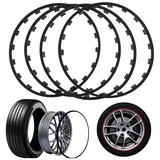 UIHECTA Autofelgenschutz, 16/17/18/19/20 Zoll Felgenschutz FüR RäDer, Radkantenschutzring, Kratzfester Leichtmetallfelgenschutz, 4er-Set,Schwarz,19in