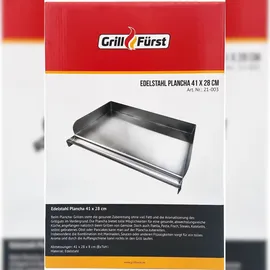 Grillfürst Grillplatte 41 x 24,5 cm Edelstahl weiß