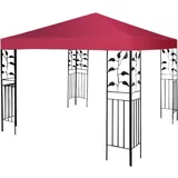 COSTWAY 3x3m Ersatzdach für Garten Pavillon, mit Ablaufloechern & Klettverschlüssen, Pavillondach Ersatzbezug mit Ablaufloechern & Klettverschlüssen