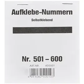 WOLF & APPENZELLER Klebenummern verschiedene Zahlen, schwarz 20,0 x 24,0 mm, 100 Etiketten