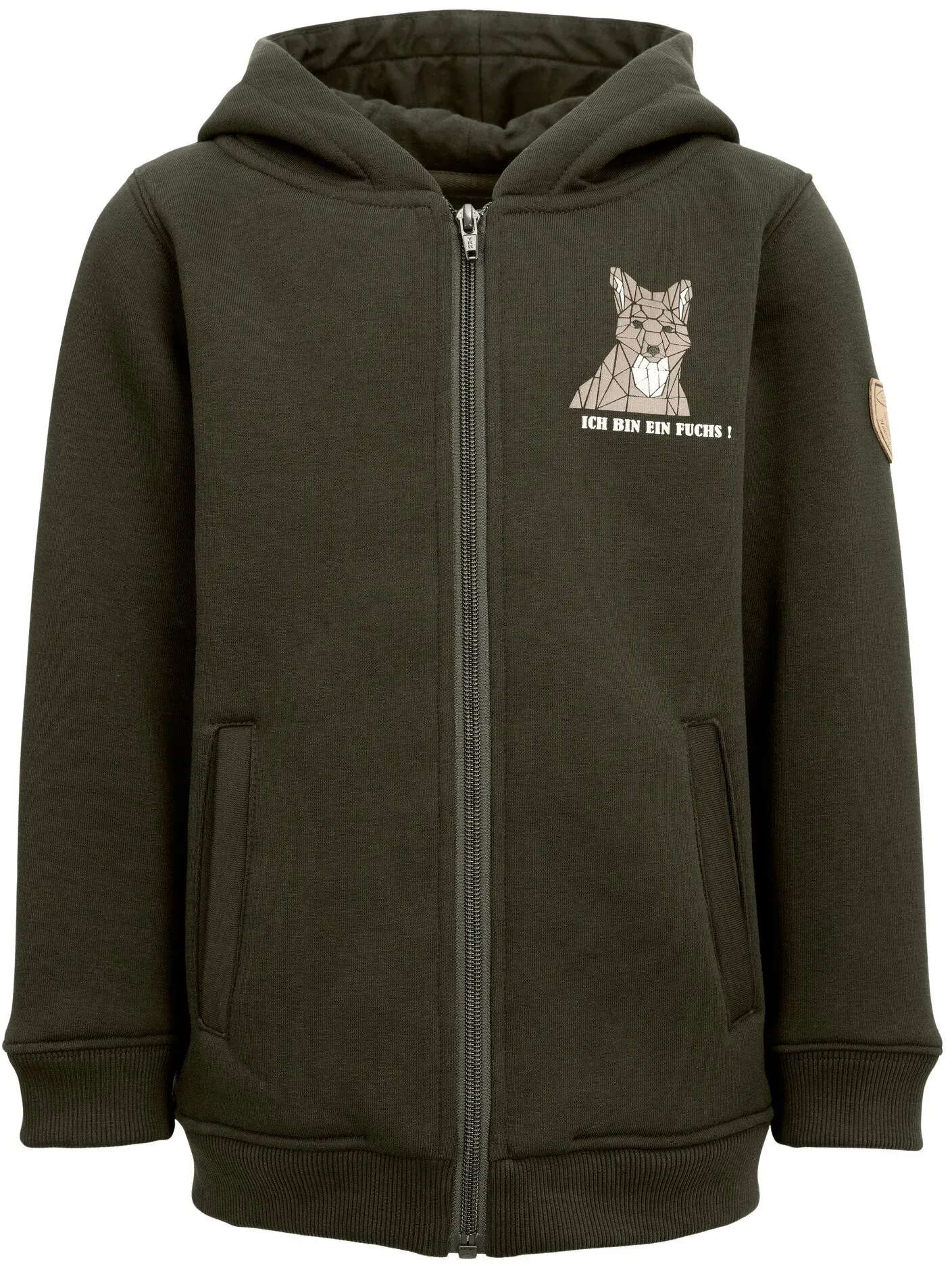 Hubertus Sweatjacke Ich bin ein Fuchs, oliv, 116