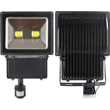 Greenmigo 100W LED Strahler Fluter + Bewegungsmelder Warmweiß warmweiss Objektbeleuchtung Außenstrahler Wandstrahler Flutlichtstrahler Scheinwerf...