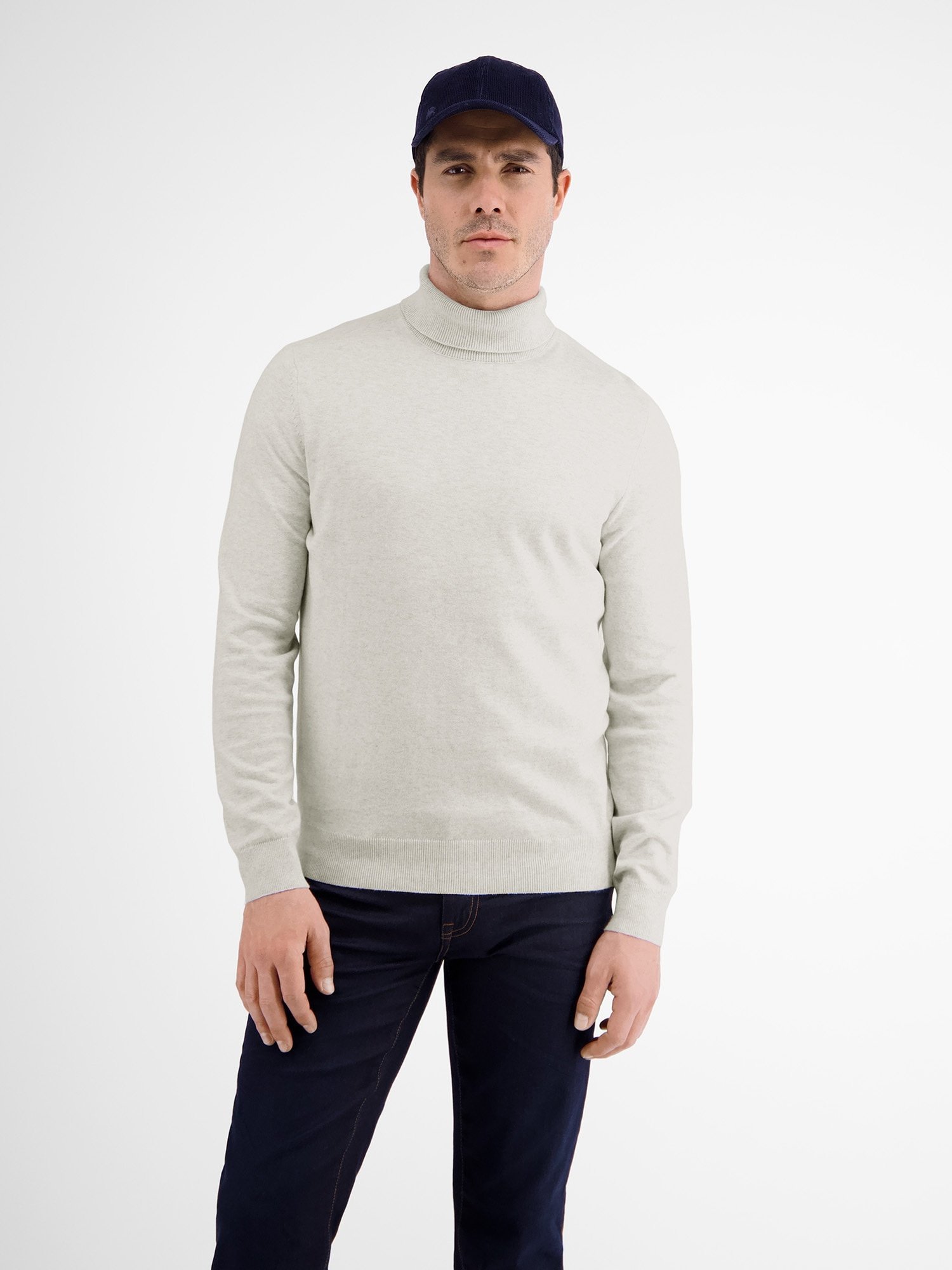 LERROS Rollkragenpullover »LERROS Rollkragenpullover, Flachstrick« Lerros FOG WHITE MELAN S