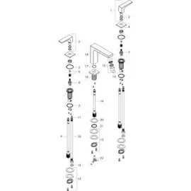 Hansgrohe Metropol 3-Loch Waschtischarmatur Mattschwarz