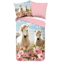 Muller Textil Philou Blumen Rosa 135 x 200 cm + 2 x 80 x 80 cm