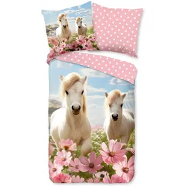 Muller Textil Philou Blumen Rosa 135 x 200 cm + 2 x 80 x 80 cm