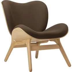 Conversation Piece Sessel dunkelbraun auf Eichenbeinen