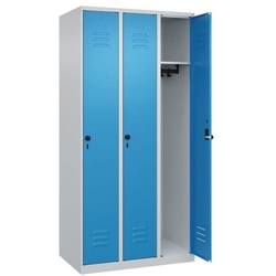 CP Spind »Classic PLUS Korpus lichtgrau« 3x1 Fächer blau, 90x185x50 cm