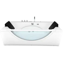 AcquaVapore Whirlpool Pool Badewanne Wanne W81R-B-SC 180x90cm mit Radio+farblicht, aktive Schlauch-reinigung