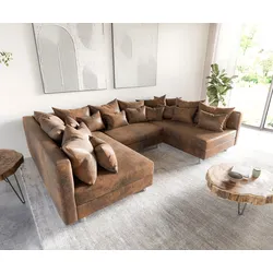 Wohnlandschaft Clovis Braun Antik Optik Modulsofa
