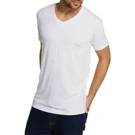 Bamboo basics Herren T-Shirt VELO, 4er Pack - Unterhemd, V-Neck, Single Jersey, Weiß 2XL