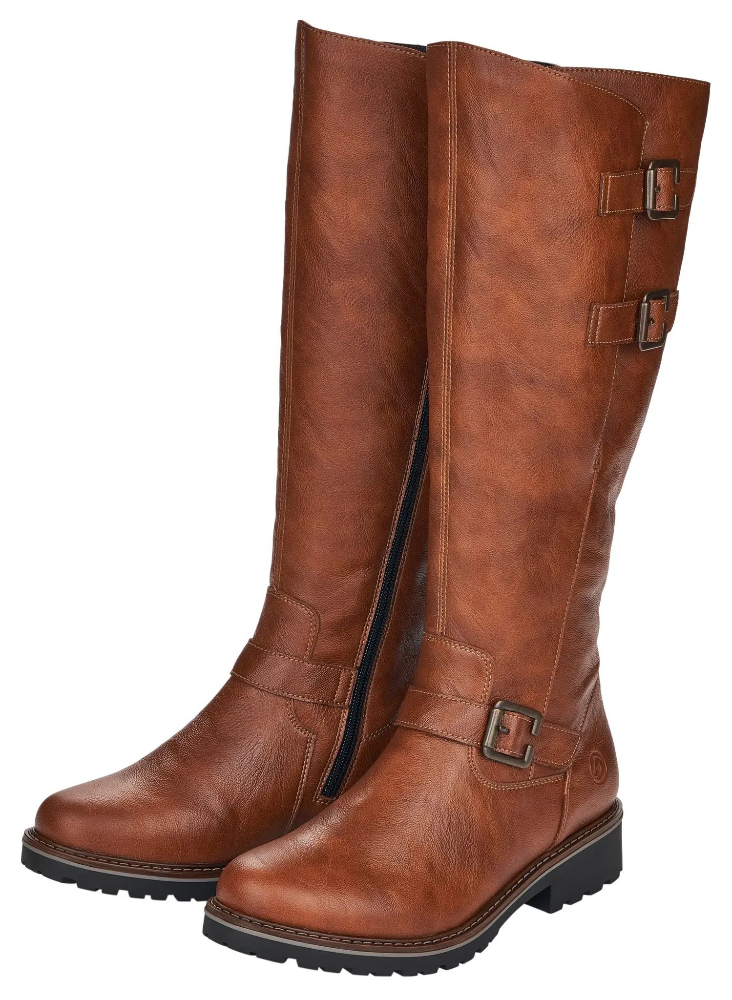 Winterstiefel REMONTE, Damen, Gr. 40, XL-Schaft, braun, Lederimitat, Schuhe Winterstiefel, Blockabsatz, Langschaftstiefel, Wechselfußbett, XL-Schaft