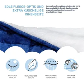 DAILYDREAM Gewichtsdecke für Erwachsene aus flauschigem Fleece, Edition "Blau"