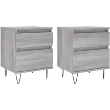 vidaXL Nachtschrank 2 Stk. 40 x 35 x 50 cm Grau