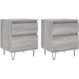 vidaXL Nachtschrank 2 Stk. 40 x 35 x 50 cm Grau