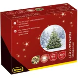 IDENA Lichterkette 400 LED warmweiß, 8h Timer Funktion und Transformator, ca. 47,9 m schwarz