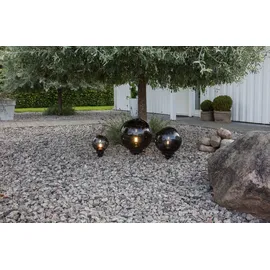 Star Trading Kugelleuchte Keramik Kunststoff Ø 20 cm, 24 cm hoch, E27, spritzwassergeschützt, schwarz