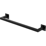 ML-Design Kleiderstange Rechteck für Wand T12cm x B60cm Schwarz aus Stahl U-Form