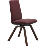 Polsterstuhl STRESSLESS "Laurel", rot (bordeaux batick, walnuss), B:49cm H:92cm T:59cm, Leder BATICK: BATICK ist ein leicht korrigiertes, durchgefärbtes und genarbtes Möbelleder, bei dem die meisten Unebenheiten und Spuren in der Regel entfernt wurden., Stühle, Polsterstuhl, Low Back, Größe M, mit schräggestellten Beinen in Walnuss