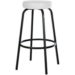 DELUKE® Barhocker KOELN - Weiß, Kunstleder | Barhocker ohne Lehne Barstuhl Tresenhocker Tresenstuhl Kneipenhocker Kneipenstuhl