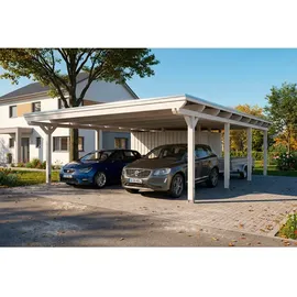 SKANHOLZ Doppelcarport 6,09 x 8,46 m weiß inkl. Abstellraum