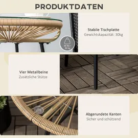 Outsunny Beistelltisch Ø 50 x 52 cm Beige