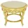 Casa Padrino Großer Casa Padrino Barock Beistelltisch mit Marmorplatte Gold Creme 70 x 45 cm - Runder Antik Stil Tisch - Barock Wohnzimmer Möbel