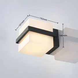 LINDBY Außenwandleuchte Aluminium 14,0 cm spritzwassergeschützt schwarz