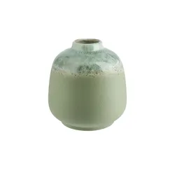 Vase   ¦ grau ¦ Steingut ¦ Maße (cm): H: 15,5  Ø: 13