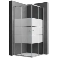 Boromal Eckdusche Duschkabine 80x80 Schiebetür Eckeinstieg, BxT: 80x80 cm, 5mm ESG Sicherheitsglas, Duschwand für Dusche, (780-800)x(780-800)mm, Alu Rahmen, Aluprofile, Easy Clean Funktion silberfarben