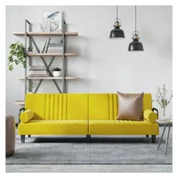 VidaXL Schlafsofa mit Armlehnen Gelb Samt