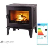 Guss Kaminofen Leda Allegra 8 KW schwarz lackiert Werkstattofen Kamin Höhe 60 cm