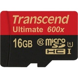 Transcend microSDHC 16GB Class 10 UHS-I 600x + SD-Adapter