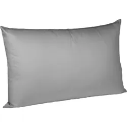 Kissenbezug FLEURESSE "Colours Mako Satin, 100% Baumwolle, mit Reißverschluss", grau, B:40cm L:60cm, Mako-Satin, Mako-Satin, Kissenbezüge, Mako Satin, glänzend, glatt, Premium Qualität