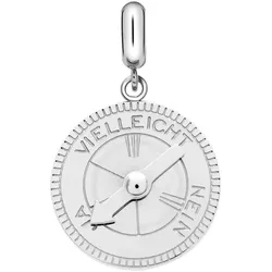 Kettenanhänger LIEBESKIND BERLIN "Schmuck Edelstahl Charm Decision Maker Pfeil JA NEIN VIELLEICHT", silber (silberfarben), Schmuckanhänger, Damen, Edelstahl, 1,6 g, Kettenanhänger