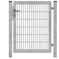 fa-bausysteme Gartentor für Doppelstabmattenzäune Voll-Rahmen Zink 100 cm x 120 cm