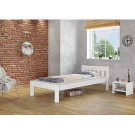 Erst-Holz Einzelbett V-60,38-09F 90 x 200 cm Kiefer massiv weiß