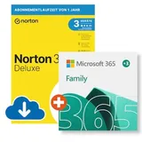 Microsoft 365 Family (15 Monate) + Norton 360 Deluxe | Download & Produktschlüssel