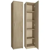 home collective Regal mit 5 Ebenen Aktenschrank mit 4 Einlegeböden und 1 Tür, in mattem Finish Standregal 39 cm breit sonoma
