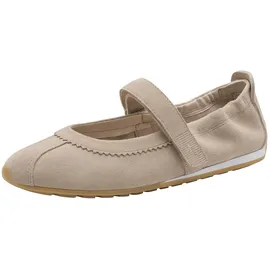 TAMARIS Damen Ballerina mit Strap Leder flach, beige, 39 EU