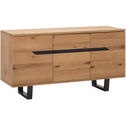 Sideboard Juno Eichenfarbe/ Schwarz Echtholz