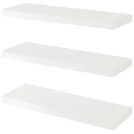 [en.casa] Wandregal Stranda 3er Set 60x20x4 cm Weiß