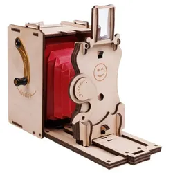 JollyLook Pinhole DIY Mini-Sofortbildkamera Bausatz, Naturholz
