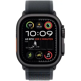 Apple Watch Ultra 2 GPS + Cellular 49 mm Titangehäuse schwarz, Trail Loop Armband schwarz S/M