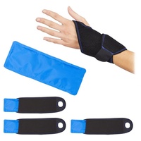 relaxdays Gelkissen 4 x Kühlpad Handgelenk Bandage blau|schwarz