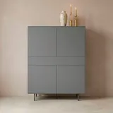 LeGer Home by Lena Gercke Highboard 111 x 141,9 x 42 cm Grau