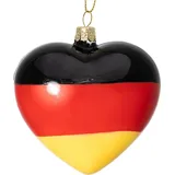SIKORA Deutschland Herz besondere Weihnachtskugel Glas Christbaumschmuck Deko Figur Weihnachten Anhänger Ornament - Trend Line - BS525