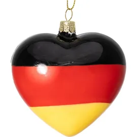 SIKORA Deutschland Herz besondere Weihnachtskugel Glas Christbaumschmuck Deko Figur Weihnachten Anhänger Ornament - Trend Line - BS525