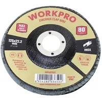 WorkPro WP407557 Fächerschleifscheibe Durchmesser 125 mm Bohrungs-Ø 22.2 mm