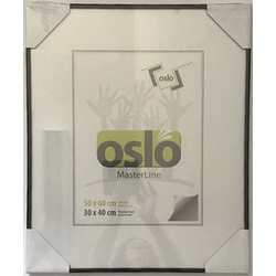 Oslo MasterLine Einzelrahmen Bilderrahmen Aluminium schmal Echtglas Fotorahmen Hoch- und Querformat, 50 x 60 cm perfekt zum Einrahmen von Puzzle Rahmenfarbe schwarz schwarz Rechteckig - 50 cm x 60 cm